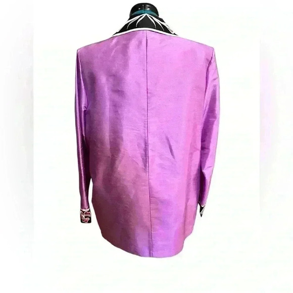 Bob Mackie 100% Silk Jacket Wearable Art Women’s Embroidery Blazer Size Large. - Picture 3 of 8